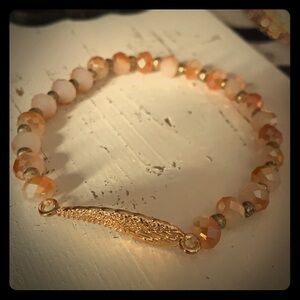 NEW Stackable Beaded Feather Charm Bracelet